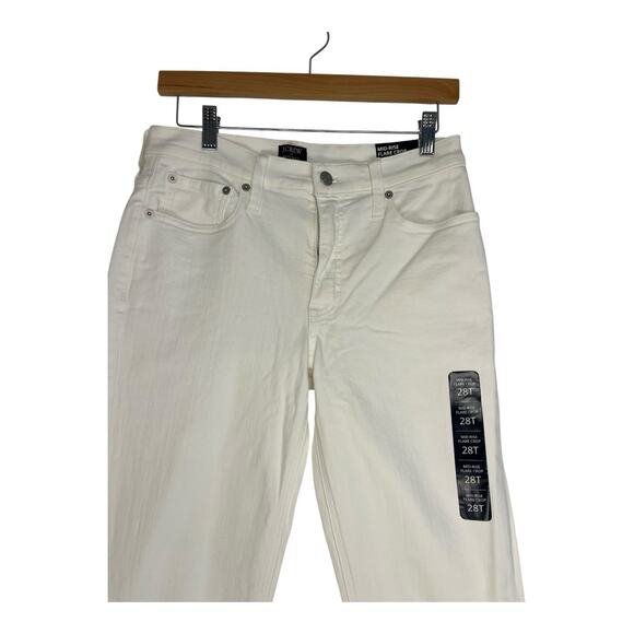 NWT Madewell Mid Rise Flare Crop Jeans Women's Size 28T White Denim - Picture 2 of 11
